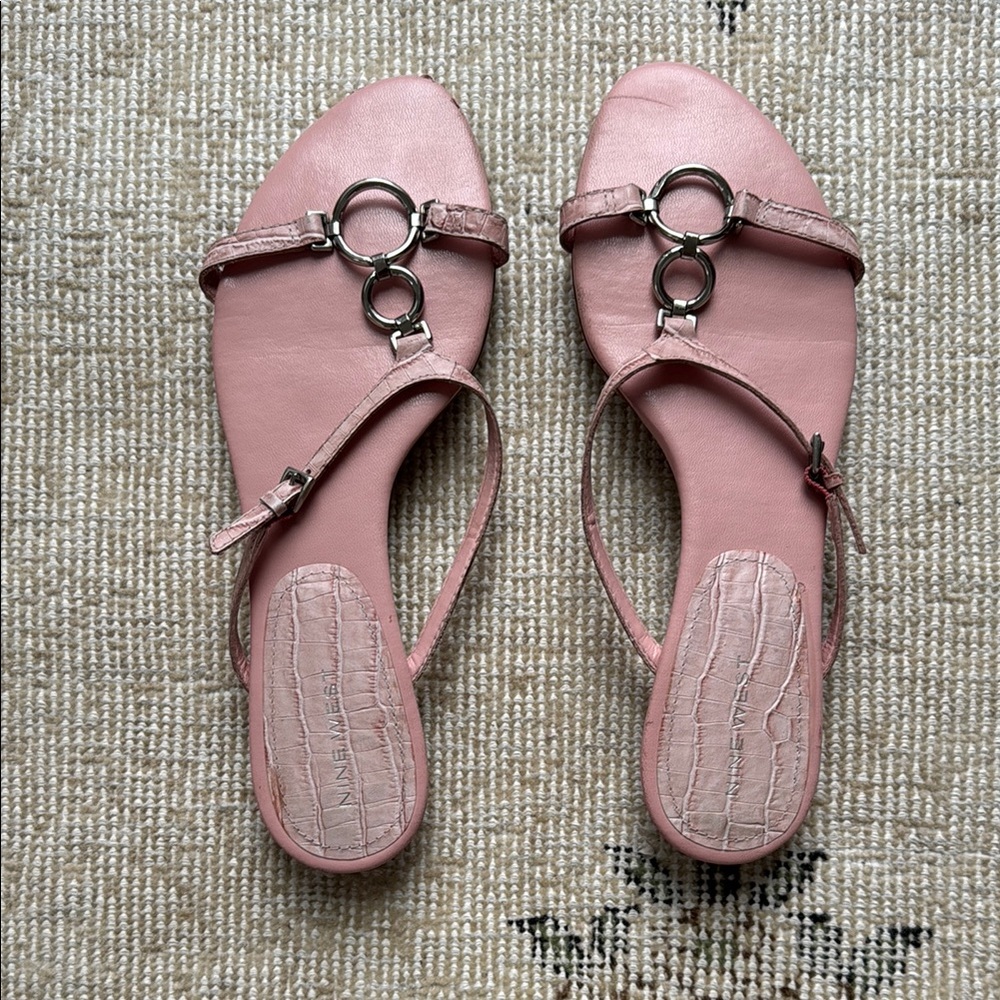 Cute and Dainty Nine West Light Pink Sandals Sz 10
